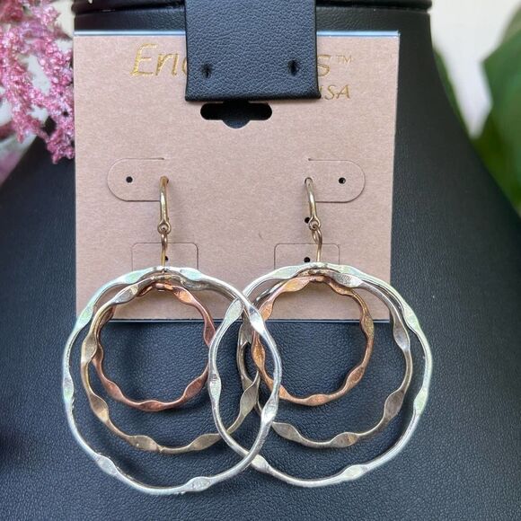 Silver Gold Copper Dangle Circles Erica Lyons - Picture 7 of 9